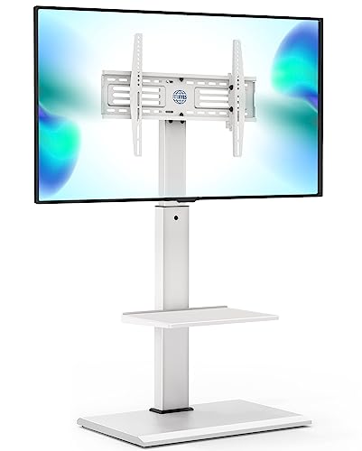 FITUEYES Floor TV Stand with Swivel TILT Mount (White)