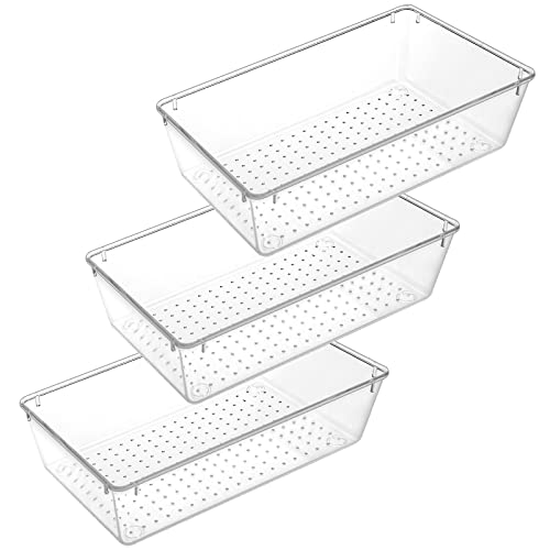 Fixwal 3 PCS Clear Drawer Organizer Set