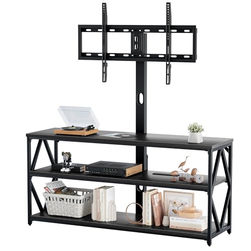 Flamaker TV Stand with Swivel Mount and Power Outlet