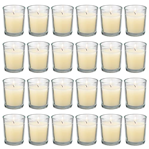 flamecan 24 Pack Clear Glass Votive Candles