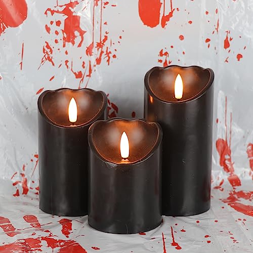 Flameless Flickering Pillar Candles with Timer