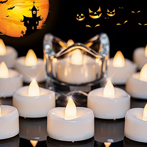 Flameless LED Tea Lights, Realistic Flickering Candles - 24 Pack
