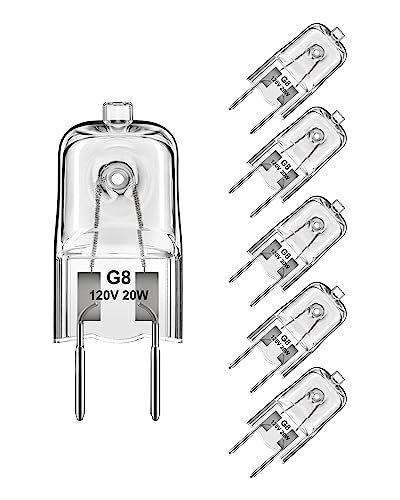 Flaspar G8 20W 120V Xenon Bulbs, 6-Pack Warm White Cabinet Light Replacements