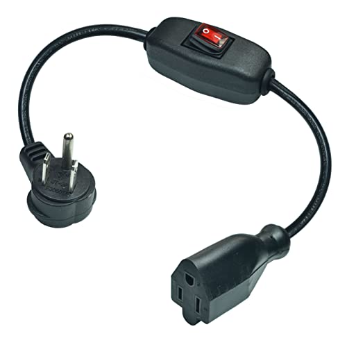 Flat Plug Extension Cord with ON Off Waterproof Switch
