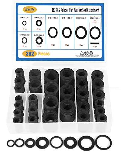 Flat Rubber Washers for Bolts Assortment Kit