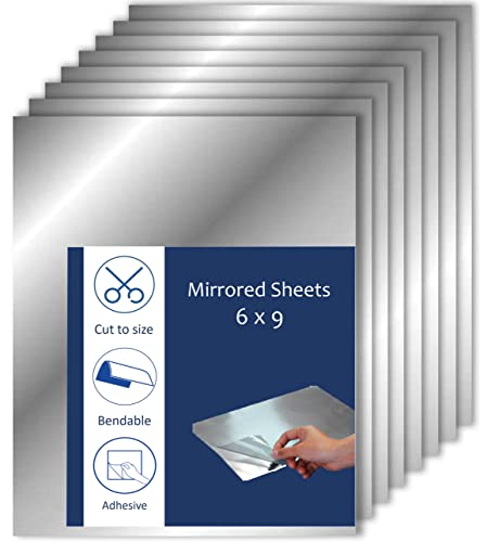 Flexible Mirror Sheets with Adhesive Back - Pack of 8