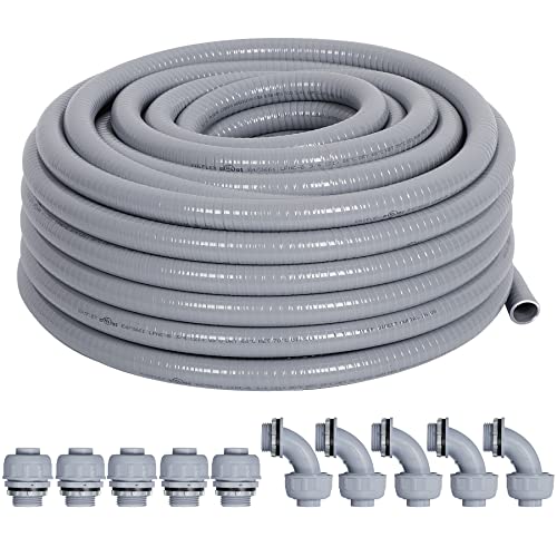 Flexible PVC Conduit Kit with 25ft Length and Connector Kit