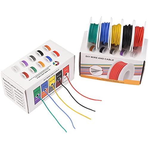 22 Gauge Silicone Electric Wire, EvZ 33ft 22AWG Flexible 2 Conductor  Parallel Cable, 2pin Red Black