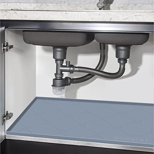 Flexible Silicone Under Sink Mat - Protects Cabinets from Leaks and Spills