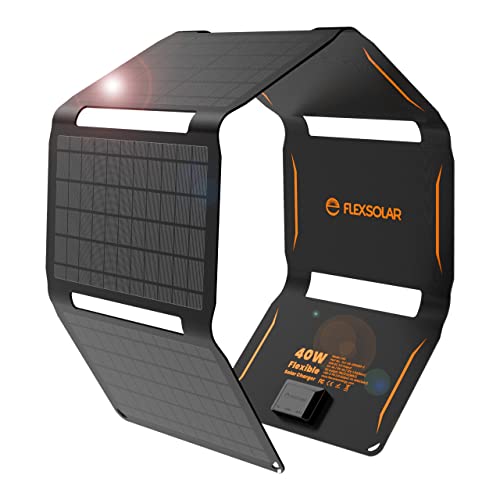 FlexSolar 40W Portable Solar Charger for Phones, Tablets, and More