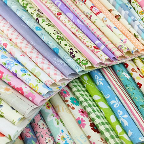Floral 100% Cotton Quilting Fabric Squares for DIY Crafts (8 x 8 inches, 30pcs)