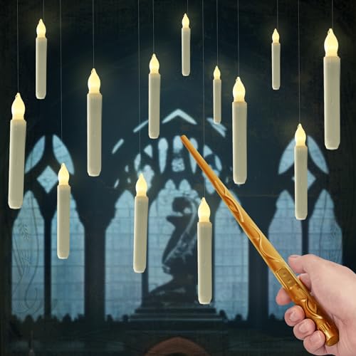 Floating Candles with Wand Remote and String