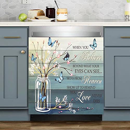 Floral Butterfly Dishwasher Magnet Cover