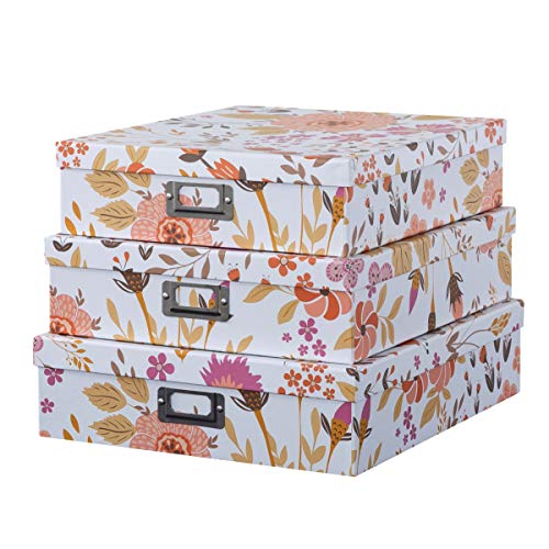 Floral Collage Storage Boxes - Set of 3