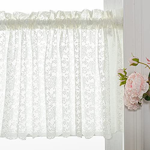 Floral Lace Window Curtain Valance