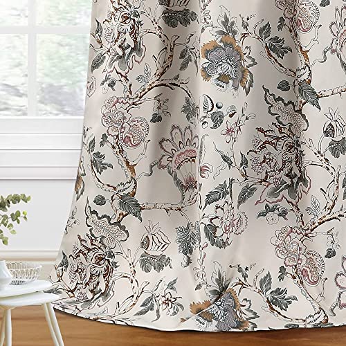 Floral Print Thermal Insulated Window Curtains - Traditional Floral