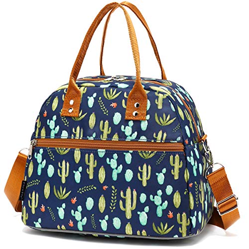 FlowFly Insulated Lunch Bag - Large and Reusable Cactus Tote