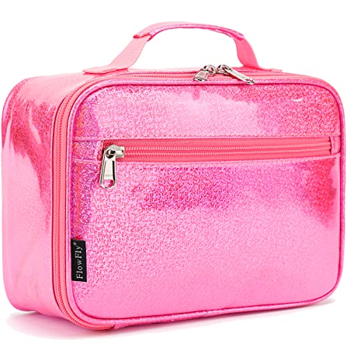 FlowFly Kids Insulated Lunch Box - Mini Cooler for School, Girls and Boys - Pink