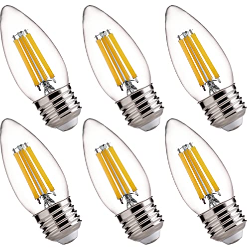 FLSNT 100W LED Candelabra Bulbs, Dimmable Chandelier Light, 6 Pack