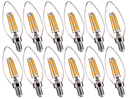 FLSNT LED Candelabra Bulbs, Pack of 12