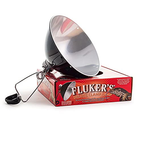 Fluker's Repta-Clamp Lamp with Switch for Reptiles, Black, 10-Inches