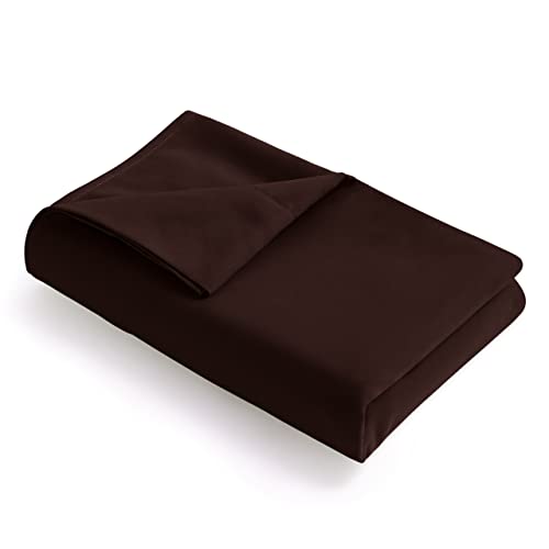 FLXXIE Twin Size Microfiber Flat Bed Sheet, Dark Brown