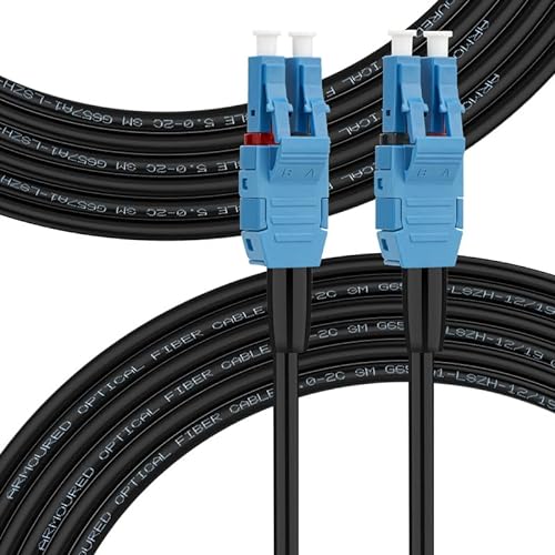 FLYPROFiber OS2 LC to LC Outdoor Fiber Patch Cable, 20M/66ft Outdoor Armored Fiber Optic Cable