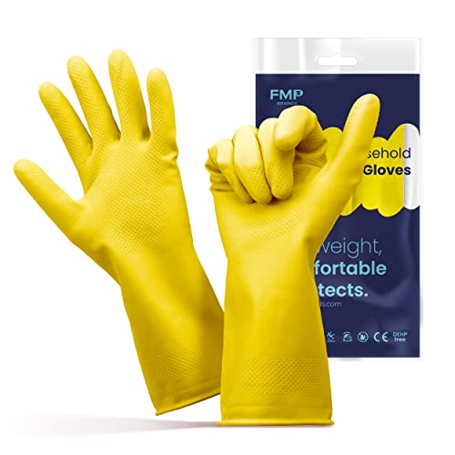 SteadMax 6 Pack Yellow Cleaning Dish Gloves, Professional Natural Rubber  Latex Dishwashing Gloves