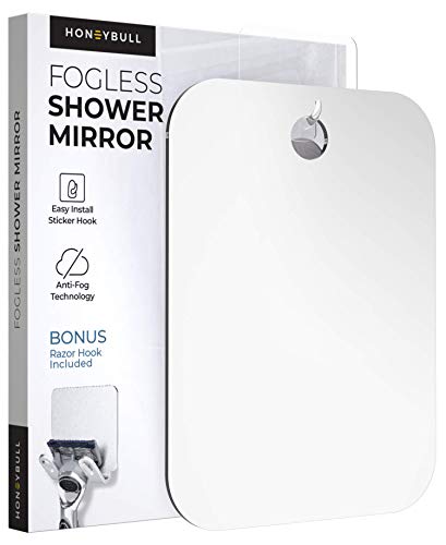 Fogless Shower Mirror with Razor Holder