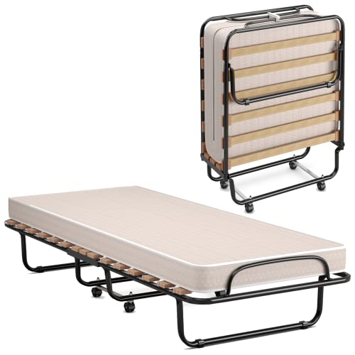 Foldable Bed with Memory Foam Mattress