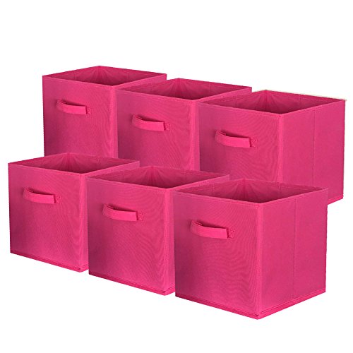 Foldable Fabric Storage Cubes - ShellKingdom Storage Bins, 6 Pack