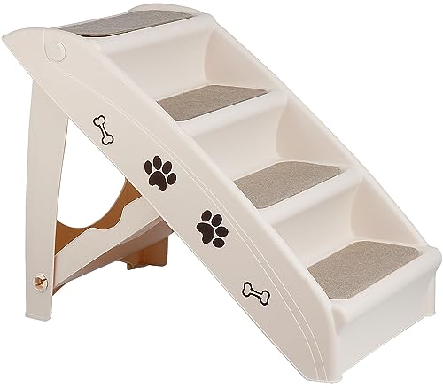 Foldable Plastic Dog Stairs for Small Dogs with Non-Slip Pads