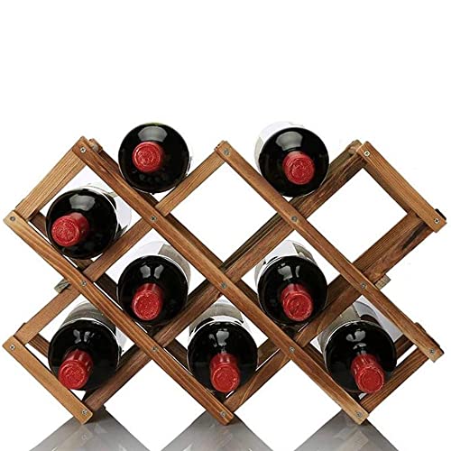 Foldable Wine Rack - 10 Bottles Capacity