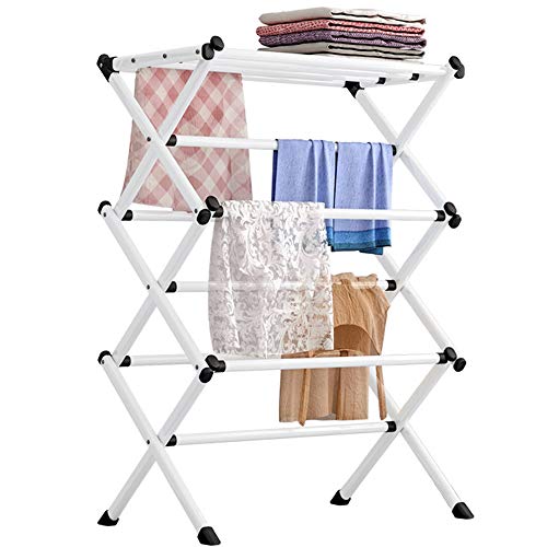 Folding Clothes Drying Rack with Chrome Surface - Convenient and Compact