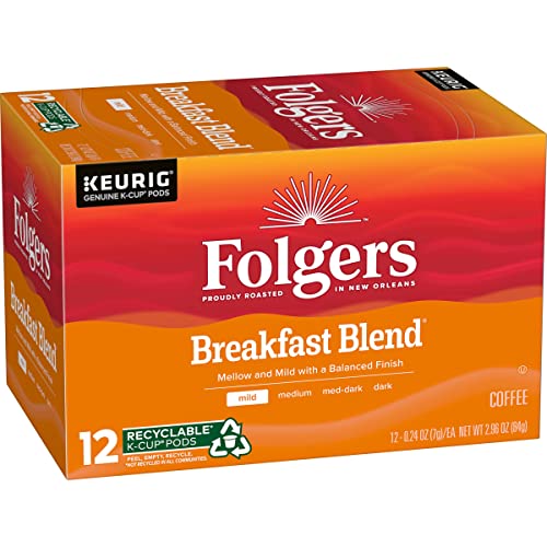 Folgers Breakfast Blend Coffee, 72 K-Cup Pods