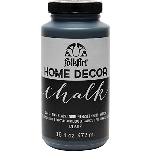 FolkArt Home Decor Chalk Paint in Rich Black (16 oz) - Versatile and Highly Pigmented Acrylic Craft Paint