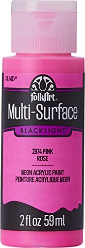 FolkArt multisurface neon glow in the dark paint, 2 oz, Pink