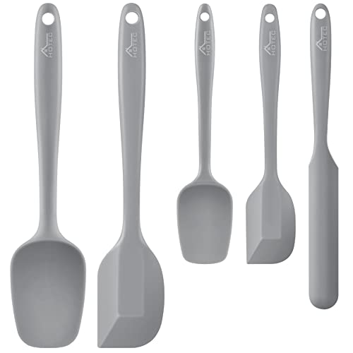 Food Grade Silicone Rubber Spatula Set for Kitchen Baking, Cooking, and Mixing