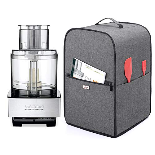 Food Processor Cover with Accessories Pockets, Gray