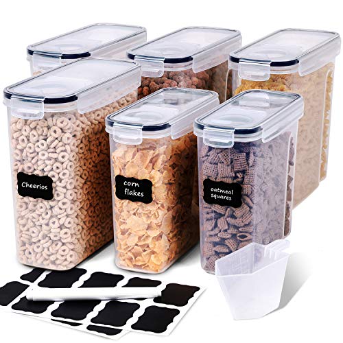 ME.FAN Cereal Storage Containers [Set of 4] Airtight Food Storage  Containers 4L(135oz) - Large Kitchen Storage Keeper with 24