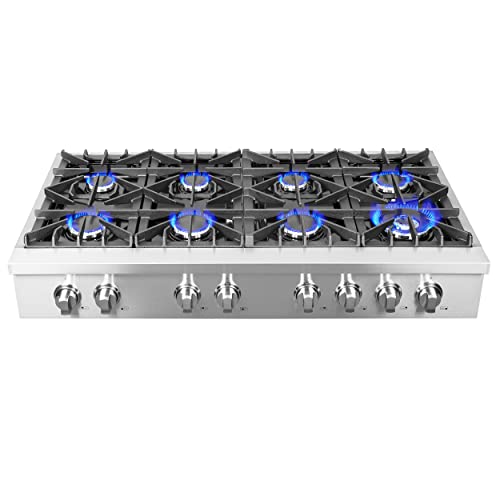 Forno 48-Inch Gas Rangetop with 8 Sealed Burners and Accessories