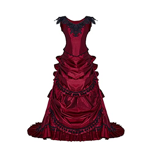 Fortunehouse Women's Gothic Victorian Bustle Wedding Gown