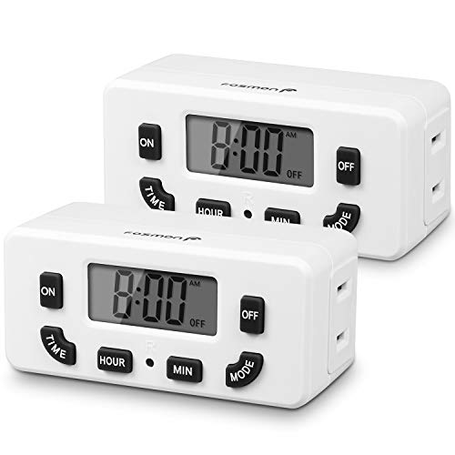 Fosmon 24 Hour Digital Timer Outlet (2 Pack)