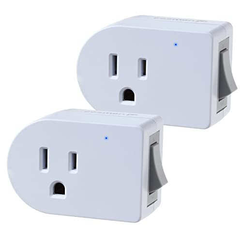 Fosmon Grounded Outlet with Switch (2 Pack)