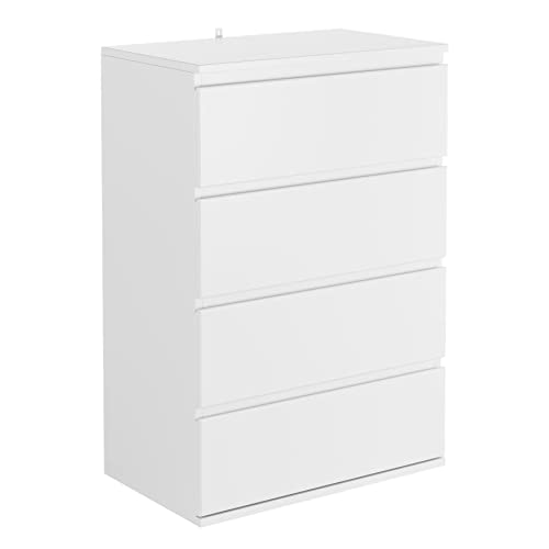 FOTOSOK 4 Drawer Dresser, White Dresser Storage Chest