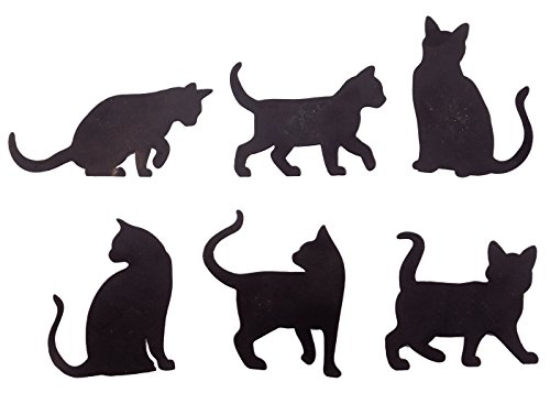 Fox Valley Traders 6-Piece Black Cat Silhouette Fridge Magnets