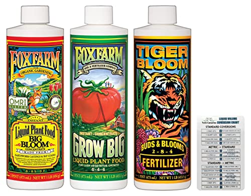 FoxFarm Liquid Nutrient Trio Soil Formula: Big Bloom, Grow Big, Tiger Bloom
