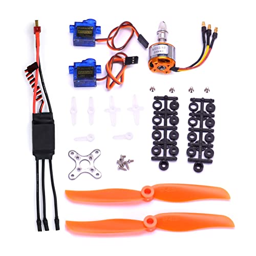RC Airplane Propeller 10x7 - Plastic 2 Vane Motor Prop For Electrical Model Aircraft - Replacement Propeller With Adapter Rings