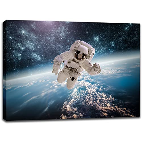 Framed Astronaut on Earth Wall Art Posters