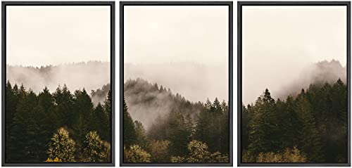 Framed Canvas Wall Art Foggy Mountains Canvas Prints Home Decoration